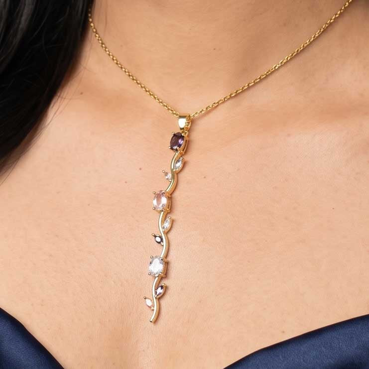 Tulip Blue Pink Necklace