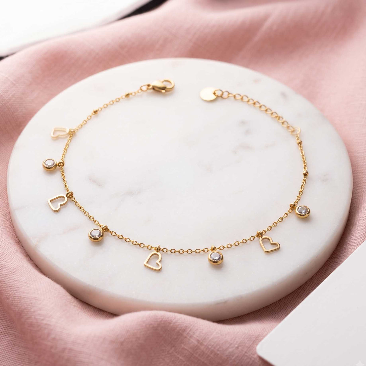Cupid Love Heart Single Anklet