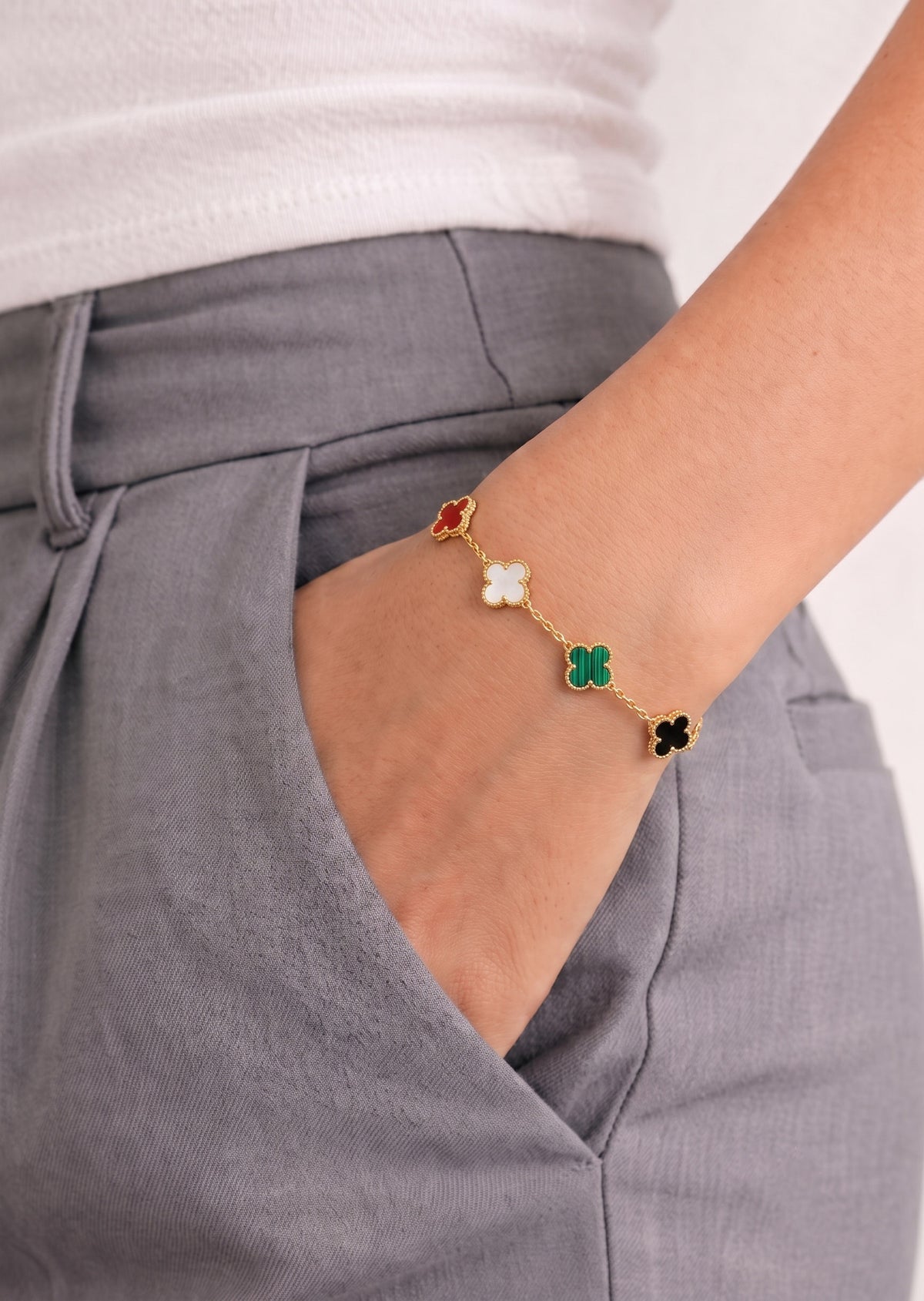 Multi Color Clover Bracelet