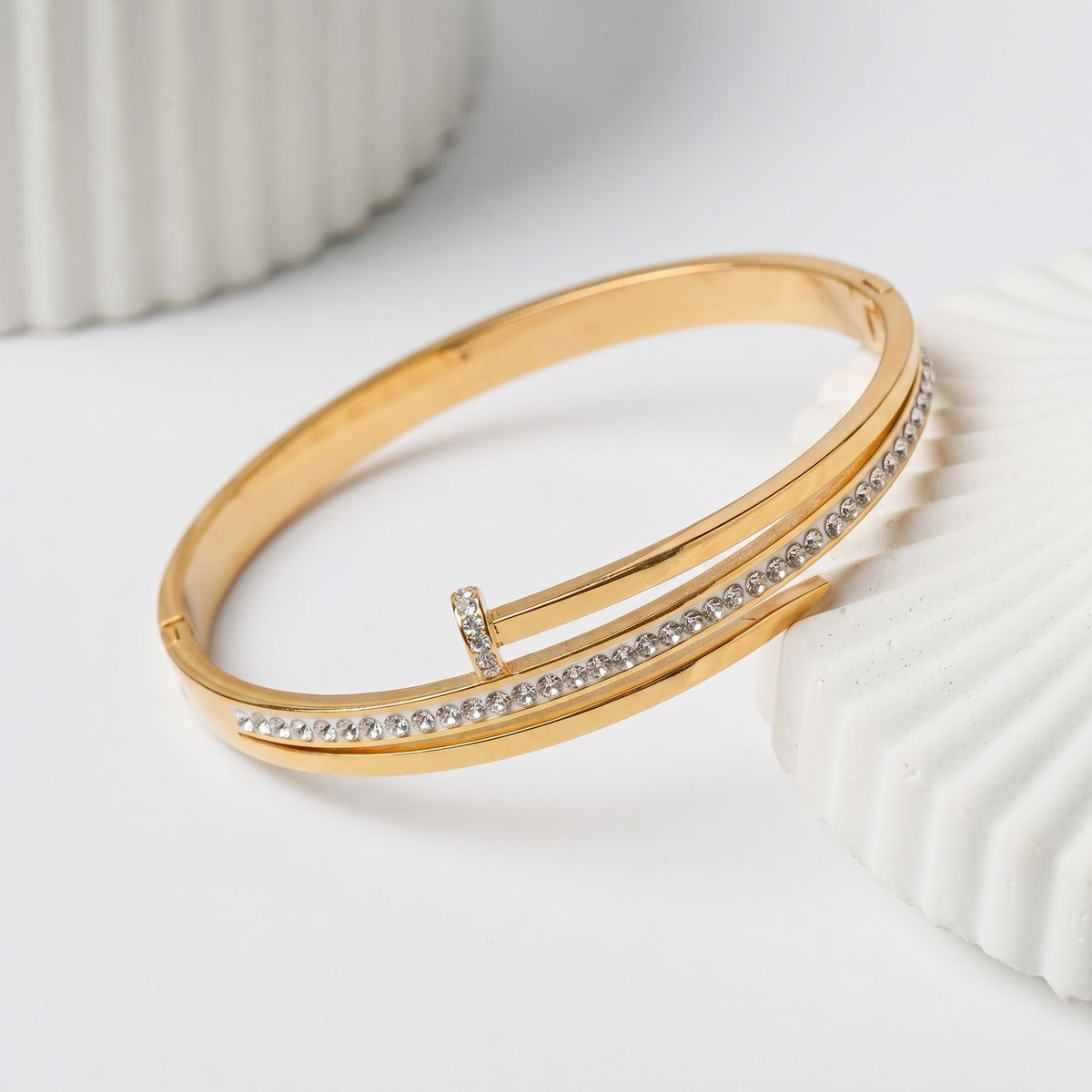 Golden Nail Solid Bracelet