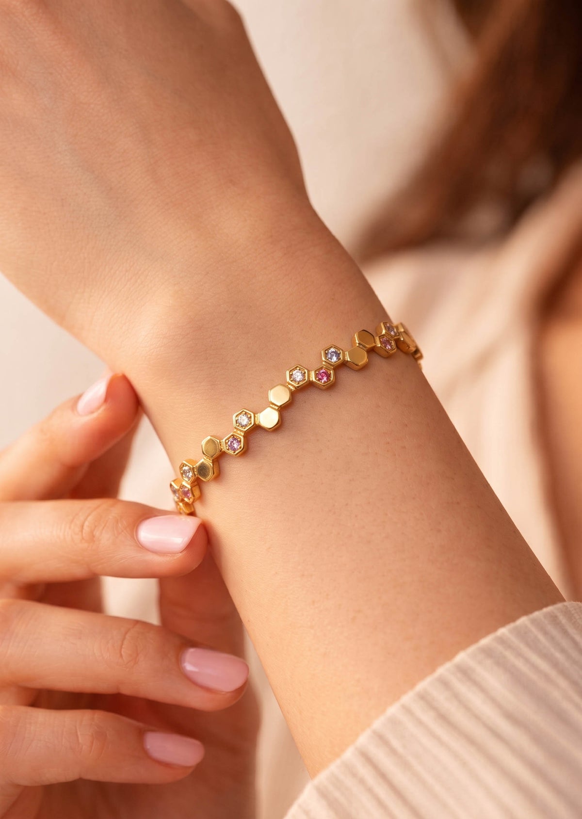Hexagonal Edges Solid Bracelet