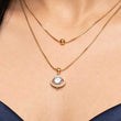 Orbit Charm Double Chain Necklace
